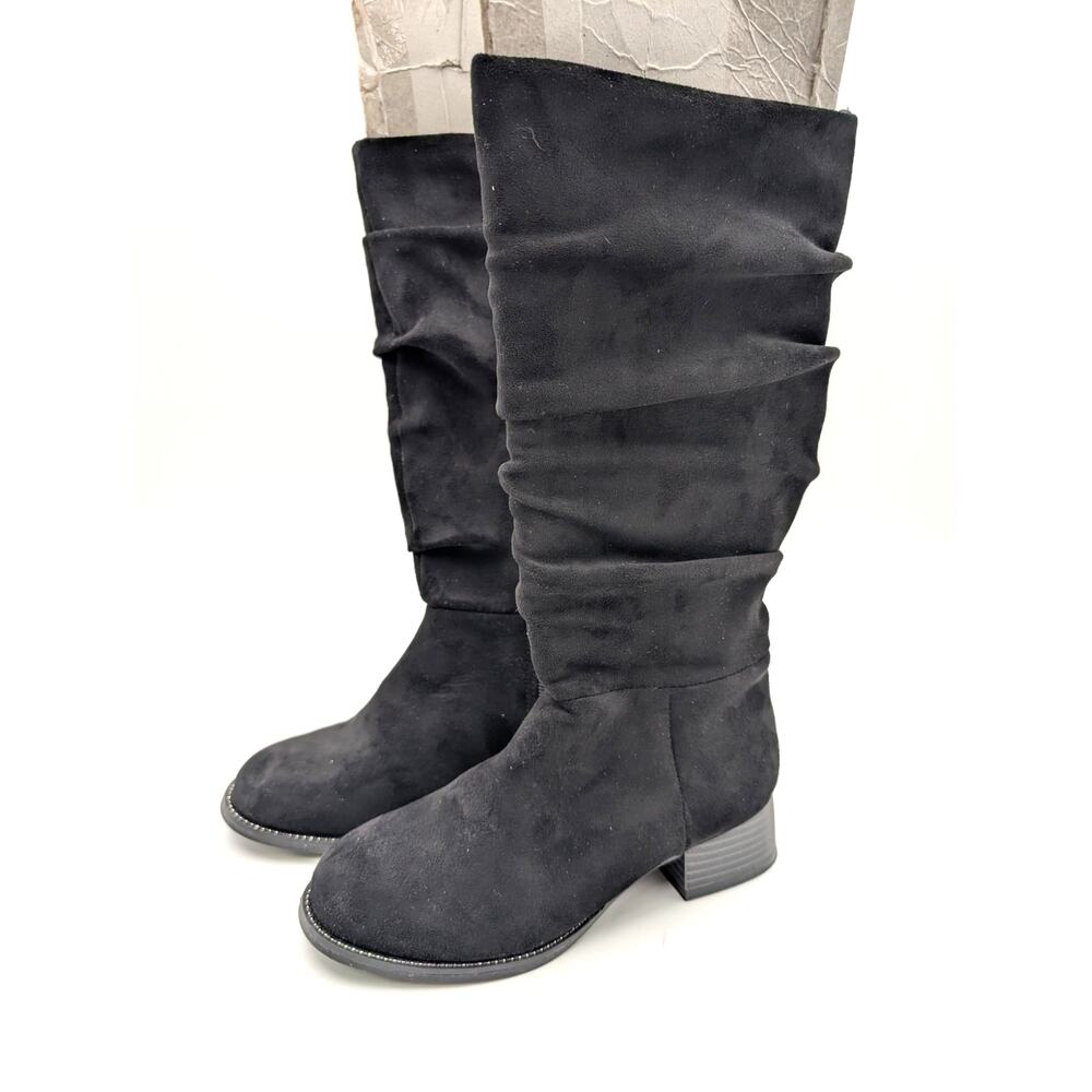 Steve Madden Danza Knee High Heel Boots Side Zip Kids' Black Size US1